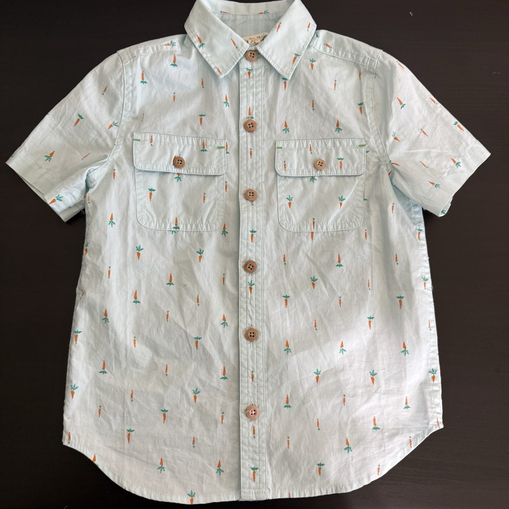 MATILDA JANE BOY Mr. Cottontail Carrots Button Up Shirt Size 4‎ Spring Easter